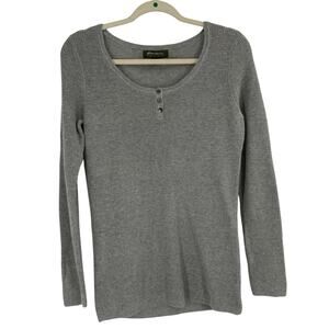 Eddie Bauer Waffle Gray Henley Long Sleeve Women’s Medium Outdoor Casual
